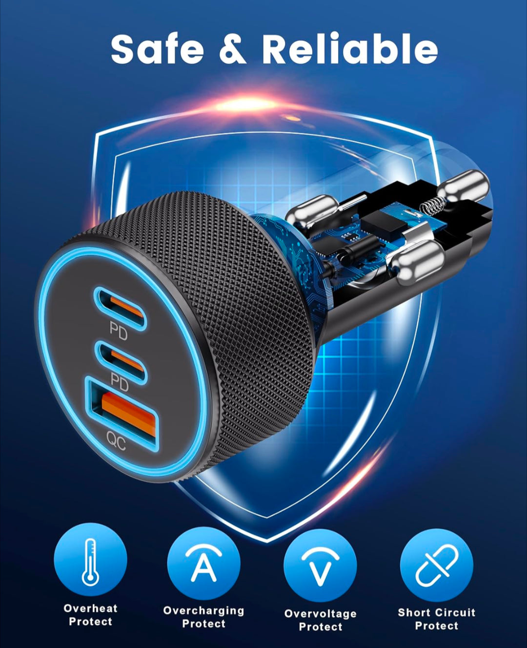 Pbuddy USB C Car Charger Adapter 66W, 3 Port USB Car Charger Fast Charge With USB C Cable, PD&QC3.0 Car Phone Charger Cigarette Lighter For Samsung Galaxy S22 Ultra/S21/S20,IPhone 15 14 13 12 Pro Max,IPad Pbuddy USB C Car Charger Adapter 66W, 3 Port USB Car Charger Fast Charge With USB C Cable, PD&QC3.0 Car Phone Charger Cigarette Lighter For Samsung Galaxy S22 Ultra/S21/S20,IPhone 15 14 13 12 Pro Max,IPad